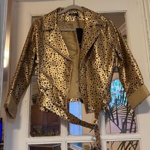 Nasty Gal Gold Star Leather Jacket